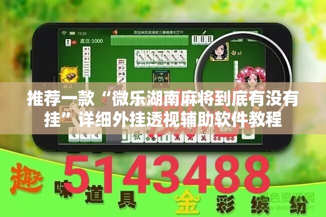 推荐一款“微乐湖南麻将到底有没有挂”详细外挂透视辅助软件教程