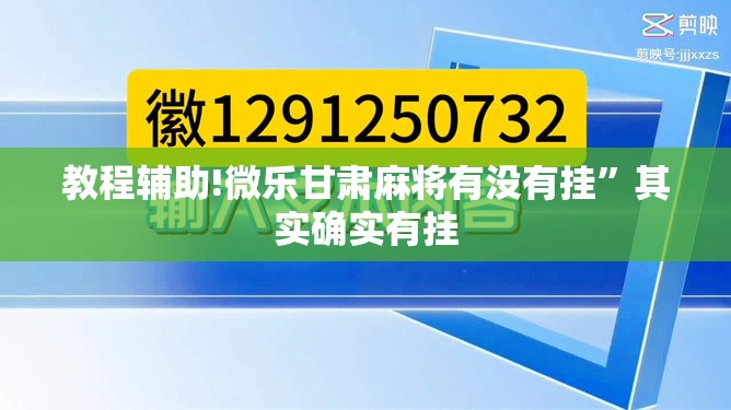 教程辅助!微乐甘肃麻将有没有挂	”其实确实有挂