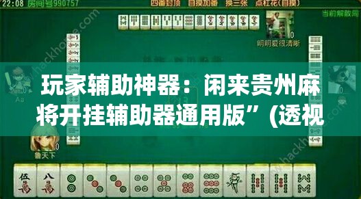 玩家辅助神器：闲来贵州麻将开挂辅助器通用版”(透视)其实确实有挂