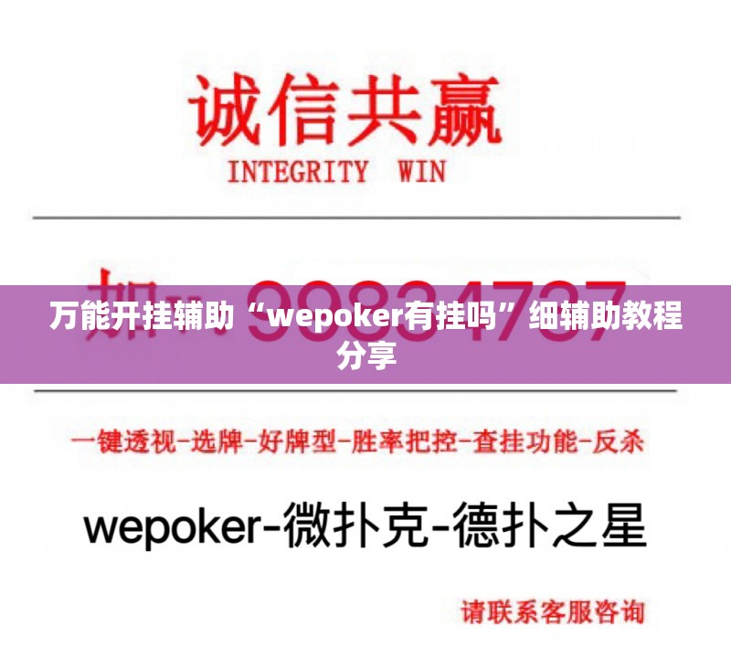 万能开挂辅助“wepoker有挂吗”细辅助教程分享