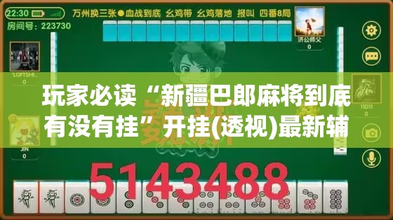 玩家必读“新疆巴郎麻将到底有没有挂”开挂(透视)最新辅助详细