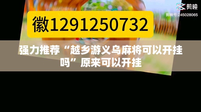 强力推荐“越乡游义乌麻将可以开挂吗”原来可以开挂