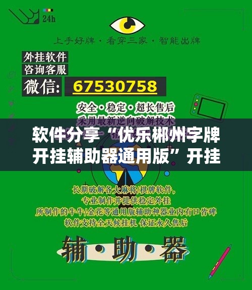 软件分享“优乐郴州字牌开挂辅助器通用版”开挂详细教程