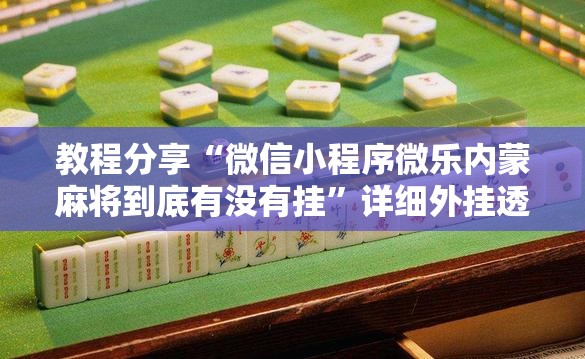 教程分享“微信小程序微乐内蒙麻将到底有没有挂”详细外挂透视辅助软件教程