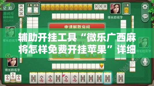 辅助开挂工具“微乐广西麻将怎样免费开挂苹果”详细分享装挂步骤