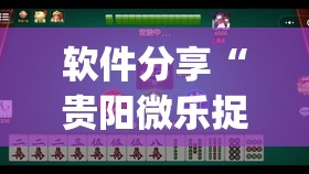 软件分享“贵阳微乐捉鸡麻将有挂吗	”(透视)其实确实有挂