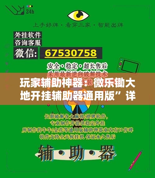 玩家辅助神器：微乐锄大地开挂辅助器通用版”详细外挂透视辅助软件教程